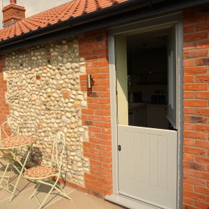 View from the courtyard into the kitchen.
